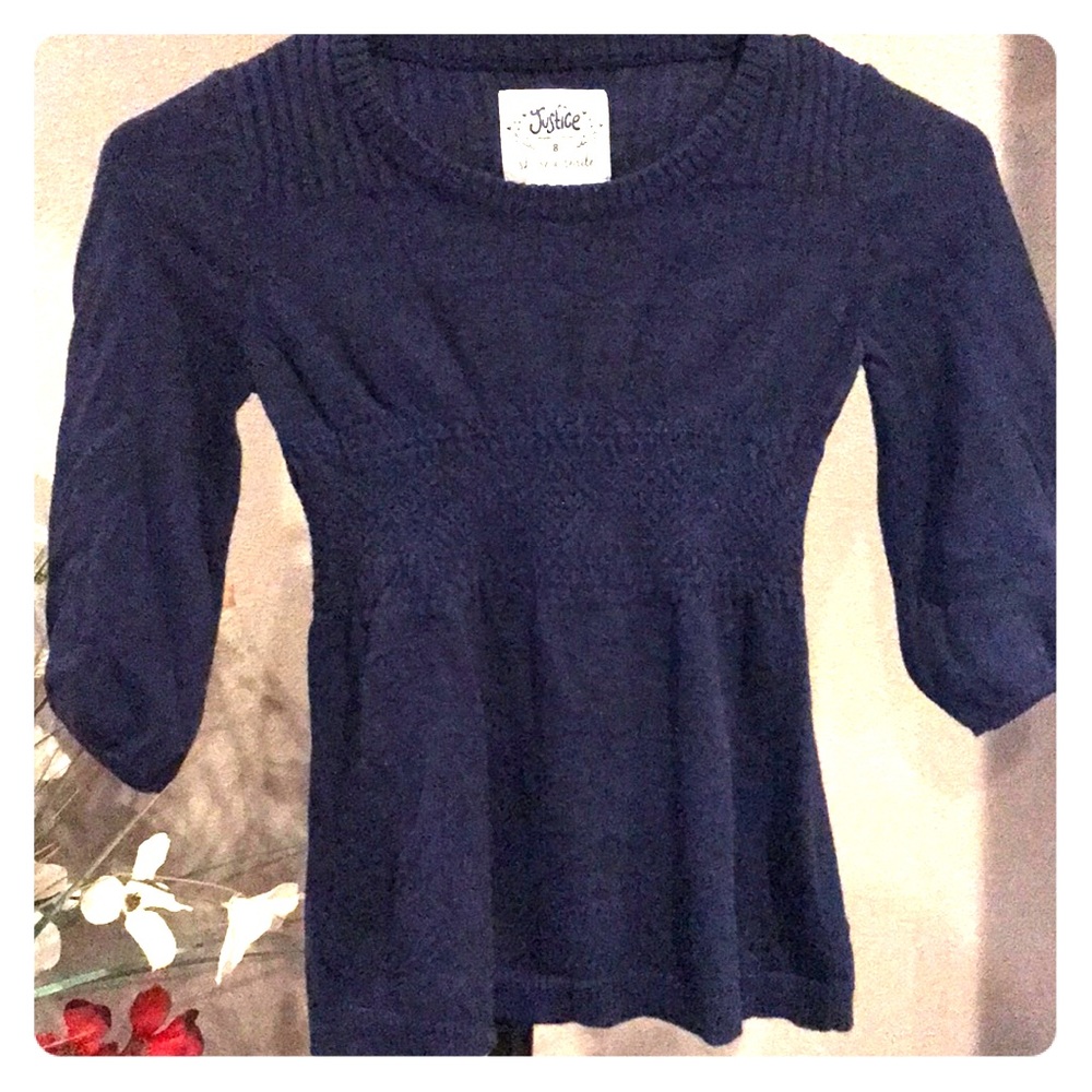 Child sweater diamond design gather around middle